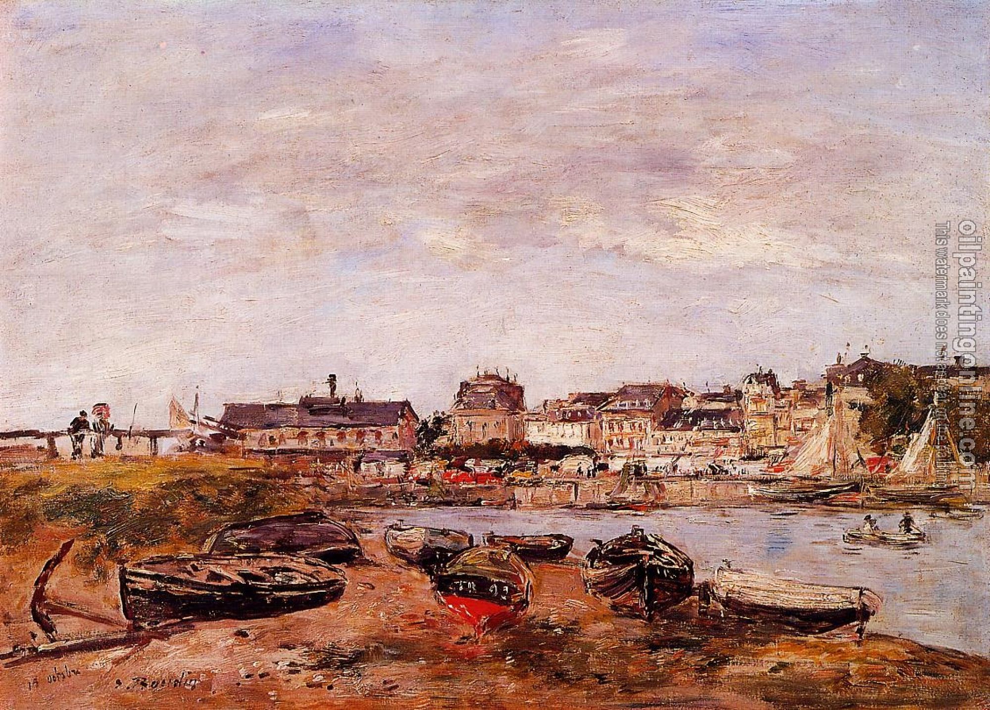 Boudin, Eugene - Trouville, the View from Deauville on Market Day